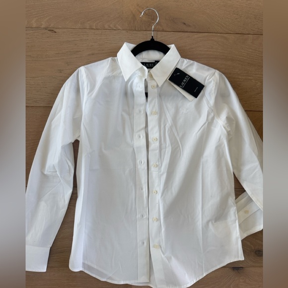 NWT Laure Ralph Lauren White Button Down Shirt - Picture 2 of 5